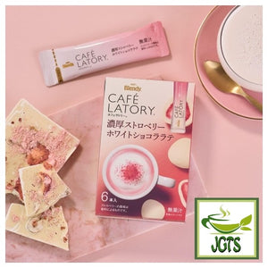 AGF Blendy Cafe Latory Rich Strawberry White Chocolate Latte - Strawberry and white chocolate latte