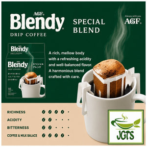 AGF Blendy Drip Coffee Special Blend (18 Pack) - Flavor chart English