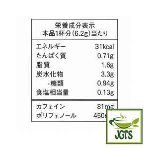 AGF Blendy Stick Espresso Au Lait Instant Coffee 24 Sticks - Nutrition information