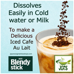 AGF Blendy Stick Espresso Au Lait Instant Coffee 8 Sticks - Easily Dissolves in milk or water