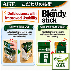 AGF Blendy Stick Espresso Au Lait Instant Coffee 8 Sticks - Easy take out box safe and secure design