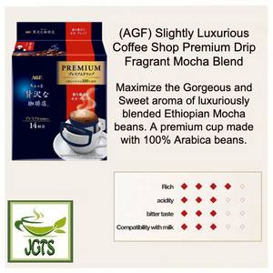 AGF Slightly Luxurious Coffee Shop Premium Drip Fragrant Mocha Blend (14 Pack) - Flavor chart
