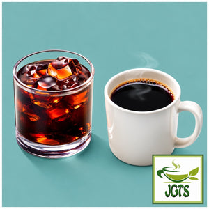 (AGF) Blendy Barley and Coffee Instant Coffee Sticks - Brewed hot and cold in a cup and glass