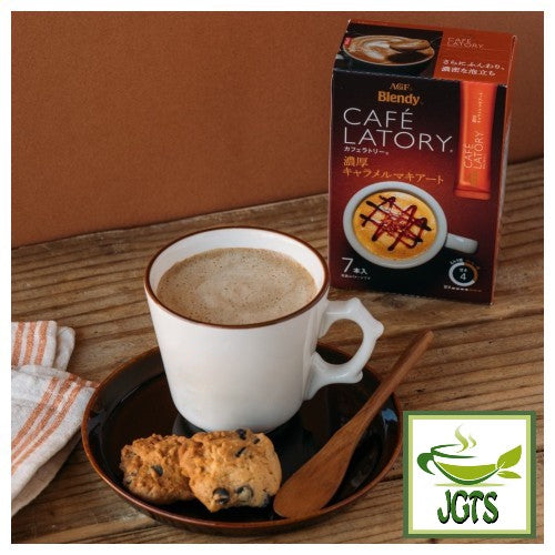 (AGF) Blendy Cafe Latory Rich Caramel Macchiato - served hot in mug