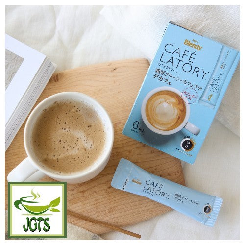 (AGF) Blendy Cafe Latory Rich Creamy Caffe Latte Decaf 6 Sticks