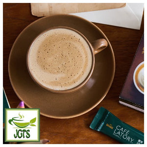 (AGF) Blendy Cafe Latory Rich Creamy Cappuccino Latte 18 Sticks - Fresh brewed in cup view