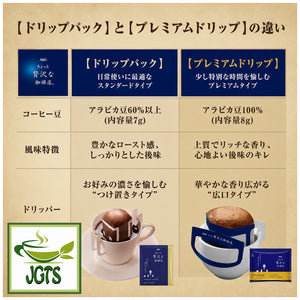 AGF ~ Luxurious Coffee Shop Premium Drip Fragrant Mocha Blend - compare regular drip and premium drip