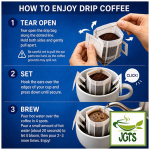 Doutor Rich and Deep Aromatic Blend Drip Coffee - Instructions to drip brew coffee packets (E)