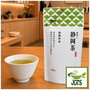 Harada - Shizuoka Green Tea (100 grams) - Shizuoka tea and cup of green tea