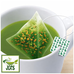 (ITO EN) Matcha Green Tea with Roasted Rice Premium Tea Bags 20 Pack - One individual tea bag in cup
