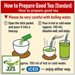 (ITO EN) Oi Ocha Sarasara Instant Green Tea With Matcha - How to brew instant green tea with matcha (E)