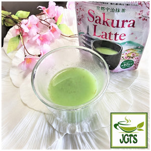 (Kaldi) Original Kyoto Uji Matcha Sakura Latte - Brewed in Glass
