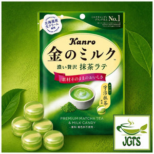 (Kanro) Gold Milk Matcha Latte - Package with pieces of candy