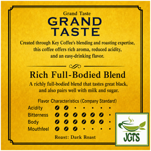 Key Coffee Grand Taste Rich Blend Drip Coffee - Coffee Blend flavor chart (E)