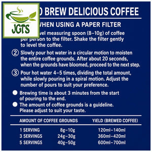 (Key Coffee) - KEY DOORS Special Blend (LP) Coffee Beans - Instructions to brew key ground coffee (E)