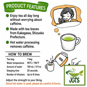 (Kunitaro) Decaffeinated Green Tea Bags - Instructions to brew tea bags (E)