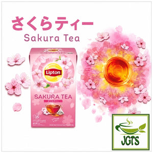 (Lipton) Sakura Tea Japan Limited Blend - Package and cup of tea with blossoms