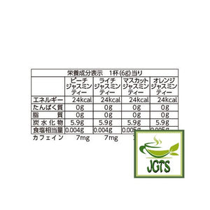 Meito Sangyo Stick Mate Jasmine Tea Assortment - Nutrition information