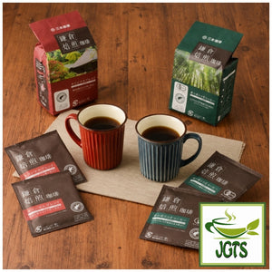 (Mitsumoto Coffee) - Kamakura Roasted Organic Coffee - Packages and coffee brewed in cup