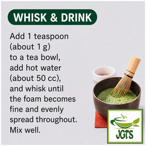 (Nanaya) Uji Matcha 30g - Instructions to brew Nanaya matcha ceremonial whisk (E)