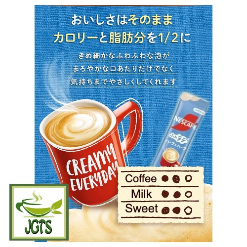Nescafé Excella Fuwa Cafe Latte Half & Half Instant Coffee - Flavor chart