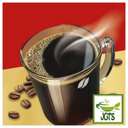 Nescafe Gold Blend Black Caffeineless Instant Coffee - Instant coffee brewed in glass.jpg