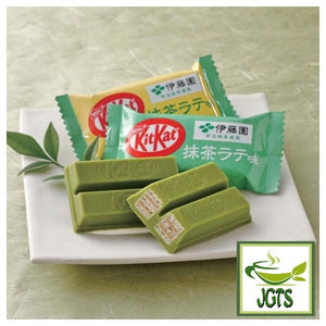 Nestle Japan KitKat Mini Matcha Latte - Kit Kat on plate