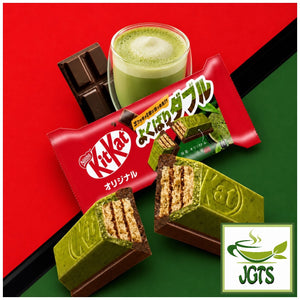(Nestle Japan) Mini KitKat Yokubari Double Adult Sweet Matcha & Original - Uji Matcha and Chocolate and one wrapped kit kat