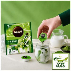 (Nestle Japan) Nescafe Potion Uji Matcha Latte - Potion poured in a glass