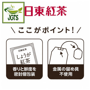 Nitto Black Tea Ginger Tea Bags - Teabags with string