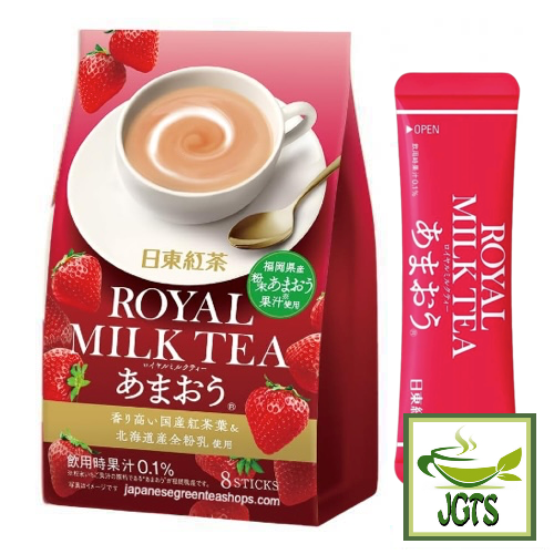 Nitto Black Tea Royal Milk Tea Amaou - Fukuoka strawberry and Hokkaido cream