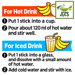 Nittoh Pochacco Banana Au Lait - Instructions to prepare both hot and cold (E)