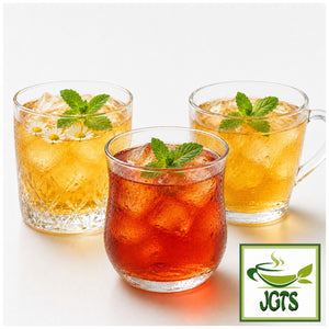 (Nittoh) Caffeine-free Black Tea Aroma House Variety Pack - Served over ice in glasses