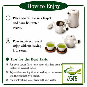 Nomura Sangyo - Sencha Green Tea Bags - Instructions to prepere hot (ENG)