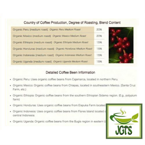 Ogawa Coffee Shop Original Organic Blend Drip Ground Coffee 6 Pack - Country of Origin Bean Roasting Degree Blend Content