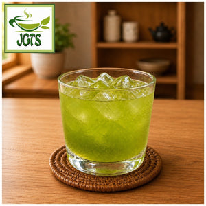 Sayama Green Tea with Uji Matcha - glass of iced green tea