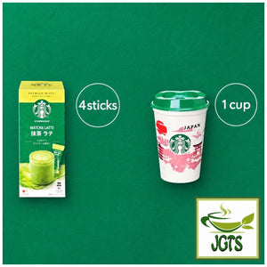 Starbucks - Premium Mix Matcha Latte with Reusable Cup - Includes 4 sticks and one cup