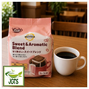 Top Value Sweet Aromatic Mellow Blend Drip Coffee - Product and cup of coffee