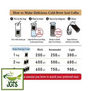 (UCC) - Artisan's Coffee Cold Brewed Iced Coffee Bags - Instructions to cold brew coffee (E)