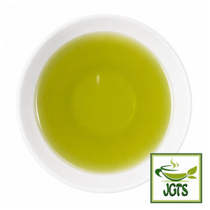 (Yamamotoyama) - Matcha Green Tea Bags - Brewed in cup top view