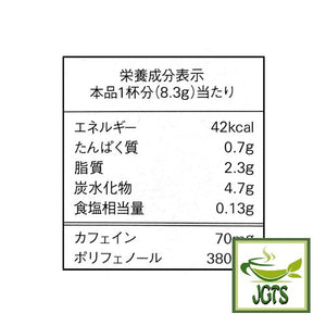 (AGF) Blendy Stick Cafe Au Lait (No Sugar) Instant Coffee 24 Sticks - Nutrition information