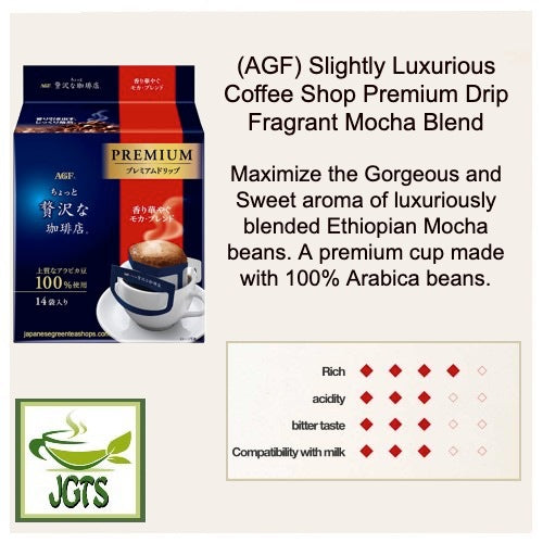 (AGF) Slightly Luxurious Coffee Shop Premium Drip Fragrant Mocha Blend (14 Pack) - Flavor chart