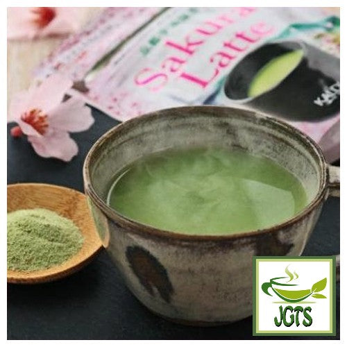Kaldi Original Kyoto Uji Matcha Sakura Latte - Green tea with sakura brewed in cup