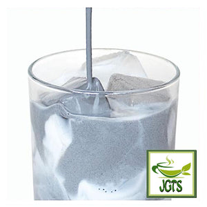 Kuki Sangyo Kuro Goma (Black Sesame) Latte - Poured over ice in glass