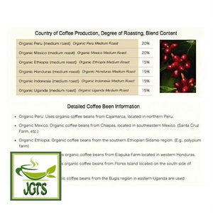 Ogawa Coffee Shop Original Organic Blend Ground Coffee - Country of Origin Bean Roasting Degree Blend Content