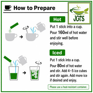 AGF - Blendy Cafe Latory Matcha Latte 6 Sticks - Instructions how to Brew (E)