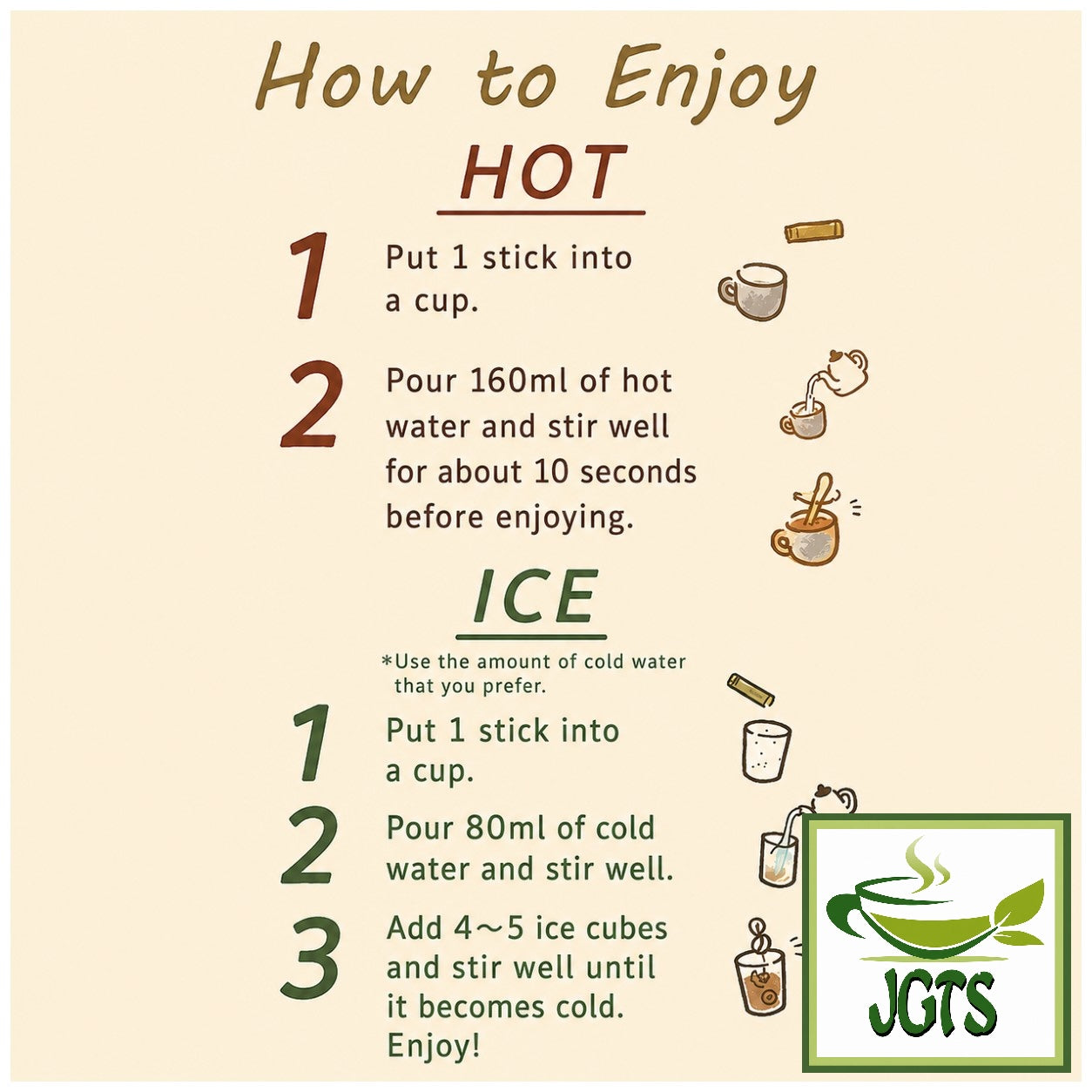 AGF - Blendy Cafe Latory Rich Maple Hazelnut Latte - Instructions hoiw to brew (E)