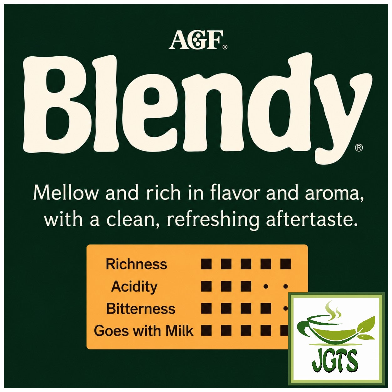 AGF Blendy Personal Instant Coffee -  Flavor Chart English