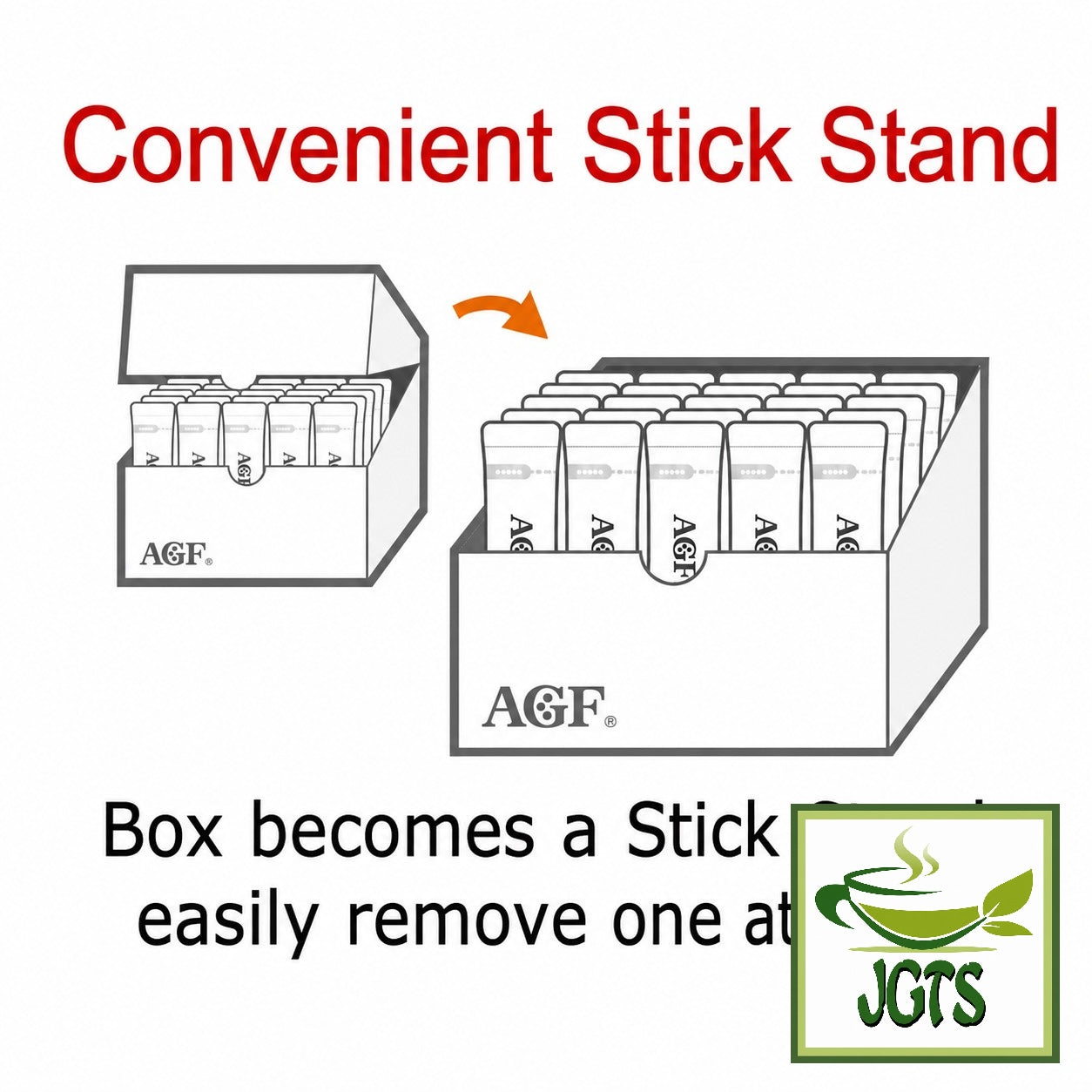 AGF Blendy Stick Espresso Au Lait Instant Coffee 24 Sticks - Easy Open Box