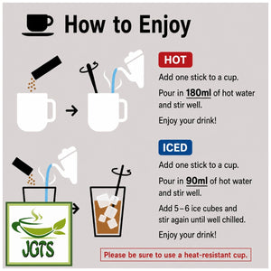 AGF Blendy Stick Espresso Au Lait Instant Coffee 24 Sticks - Instructions how to brew English